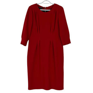 Lafayette 148 New York dress center pleated wool